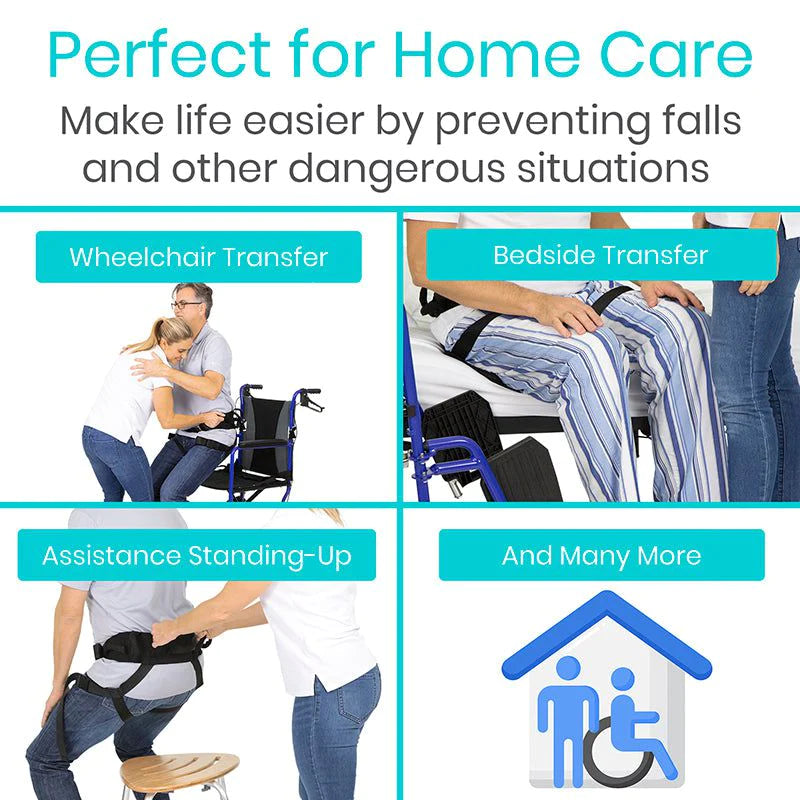 Transfer Sling - Padded Assist Belt - Sturdy Patient Lift with Straps -  Standing and Lifting Mobility Aid for Handicapped, Elderly, Injured